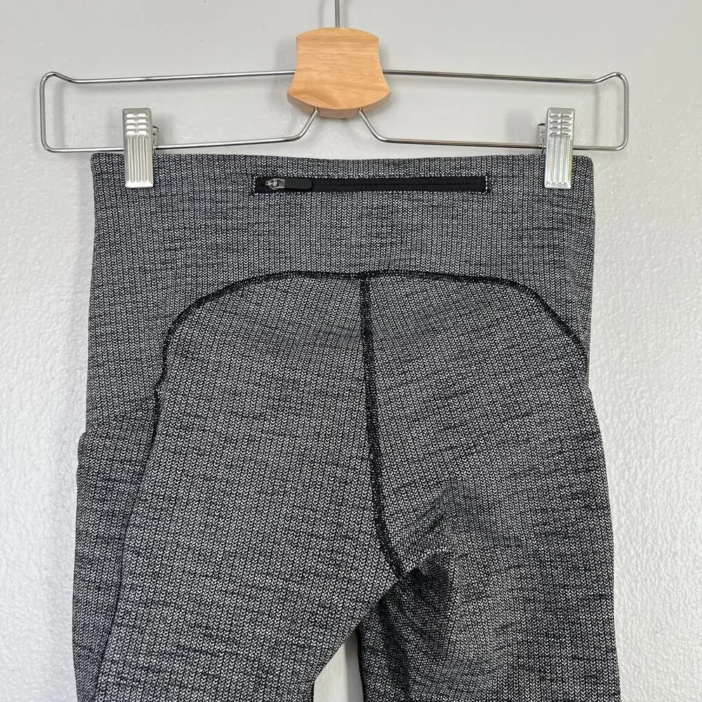 Lululemon Leggings Speed Up Tight Leggings Luxtreme Pockets Heathered Black Sz 4